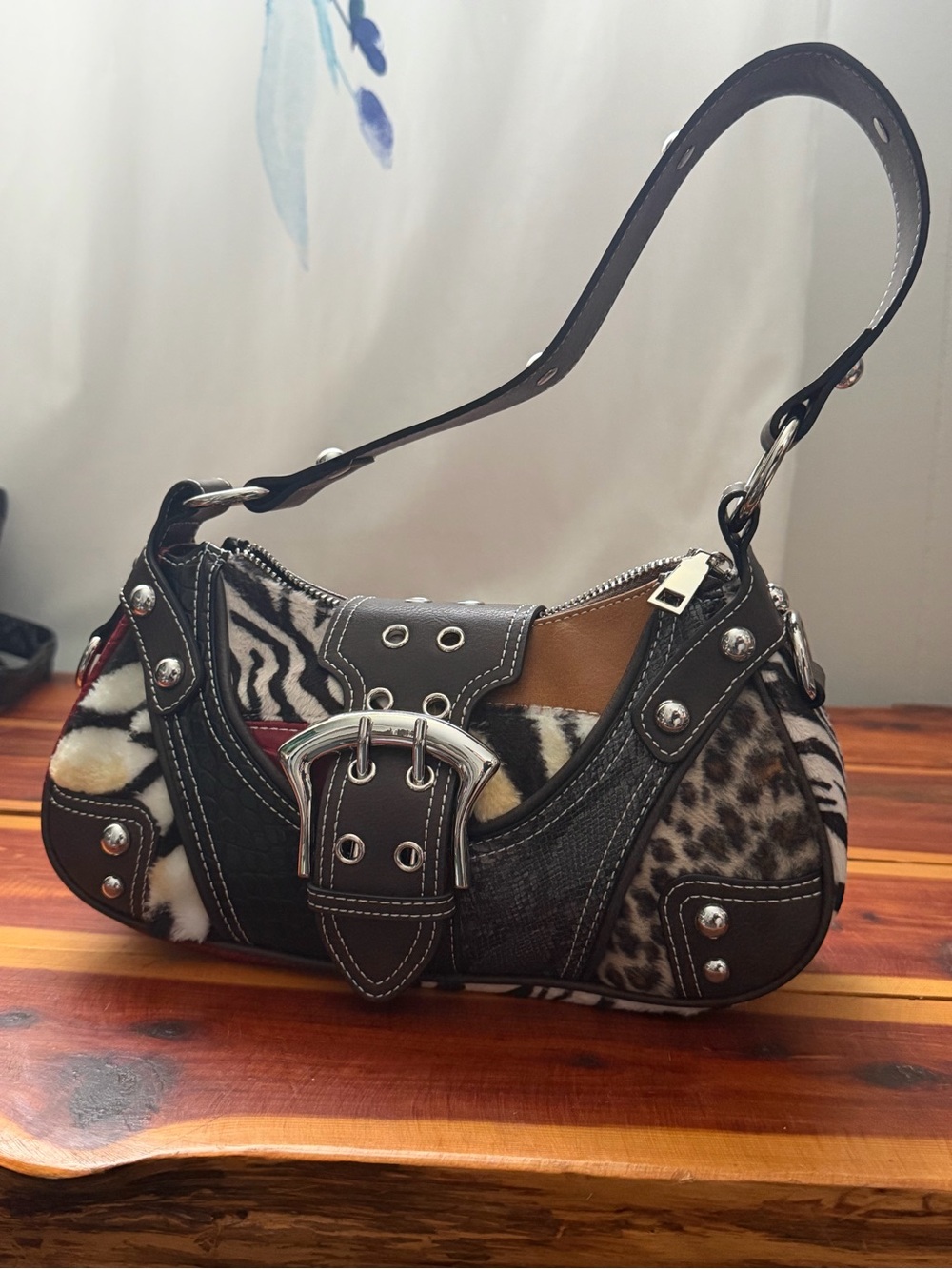 Dolls Kill Black Multi-Animal Print Shoulder Bag  - NEVER USED